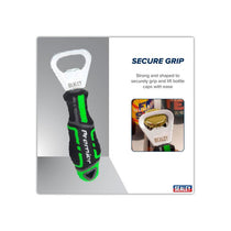 Sealey GripMAX Bottle Opener Hi-Vis Polypropylene Rubber Soft Grip Handle Green