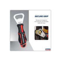 Sealey GripMAX Bottle Opener Hi-Vis Polypropylene Rubber Soft Grip Handle Red