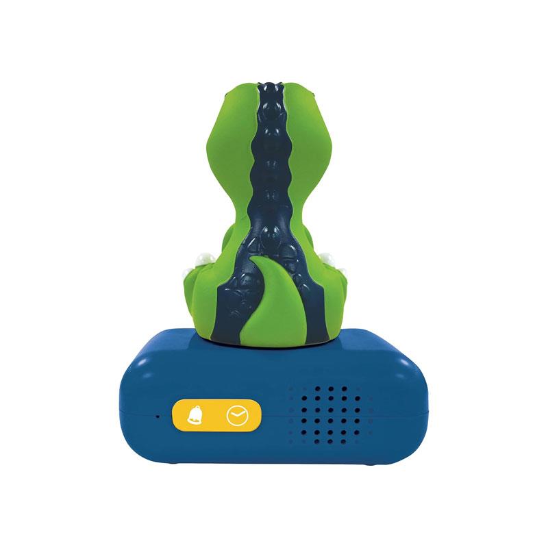 Lexibook 3D Dinosaur Childrens Clock With Night Light Alarm Snooze Blue/Green