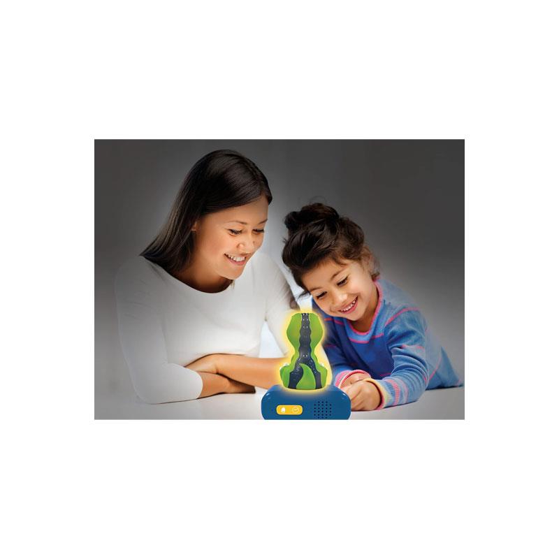 Lexibook 3D Dinosaur Childrens Clock With Night Light Alarm Snooze Blue/Green