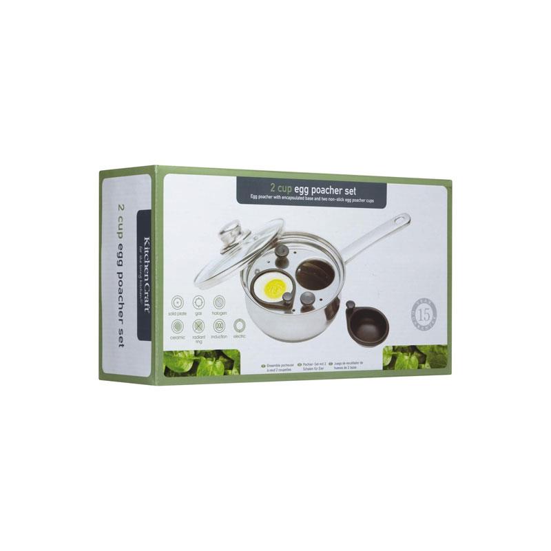 KitchenCraft Two Hole Egg Poacher 16cm Saute Pan Stainless Steel Silver