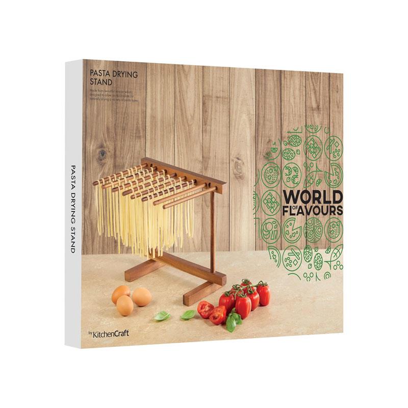 KitchenCraft World Of Flavours Italian Pasta Drying Stand Wood