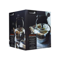 MasterClass Deluxe Farmhouse Style Stovetop Kettle 2 Litres Stainless Steel Heavy Duty Induction-Safe Silver