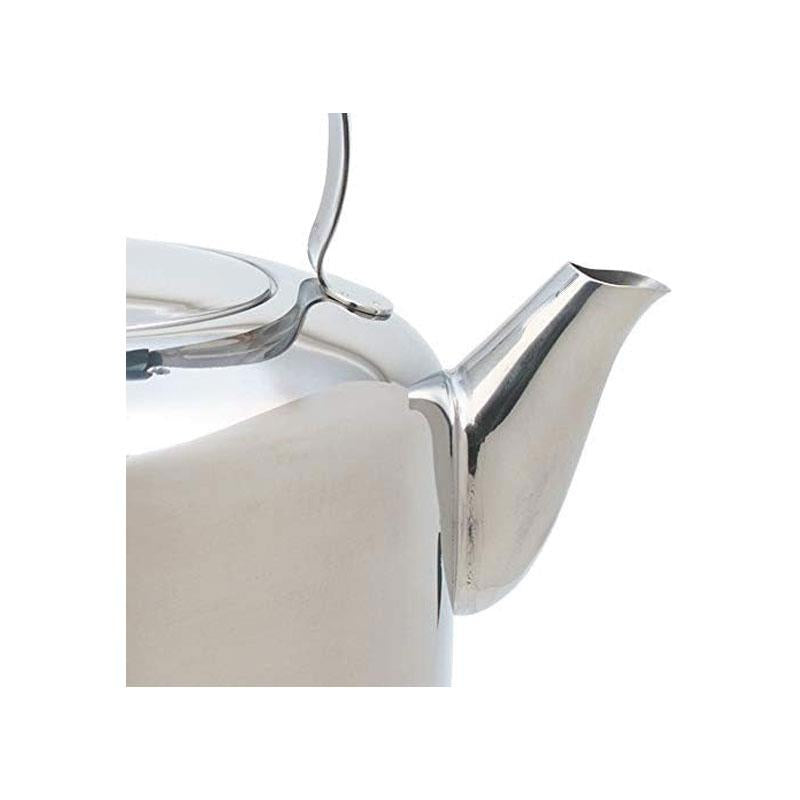 MasterClass Deluxe Farmhouse Style Stovetop Kettle 2 Litres Stainless Steel Heavy Duty Induction-Safe Silver