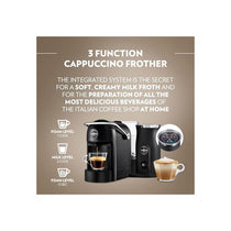 Lavazza Jolie & Milk EVO Pod Coffee Machine With Integrated Milk Frother And Removable Grid 1250W 0.6 Litres Black