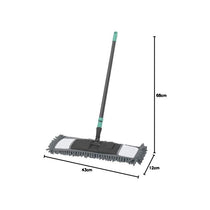 JVL Chenille Extendable Flat Floor Mop Super-Absorbent Grey/Turquoise