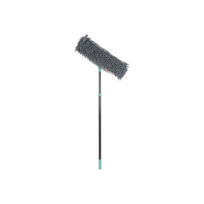 JVL Chenille Extendable Flat Floor Mop Super-Absorbent Grey/Turquoise