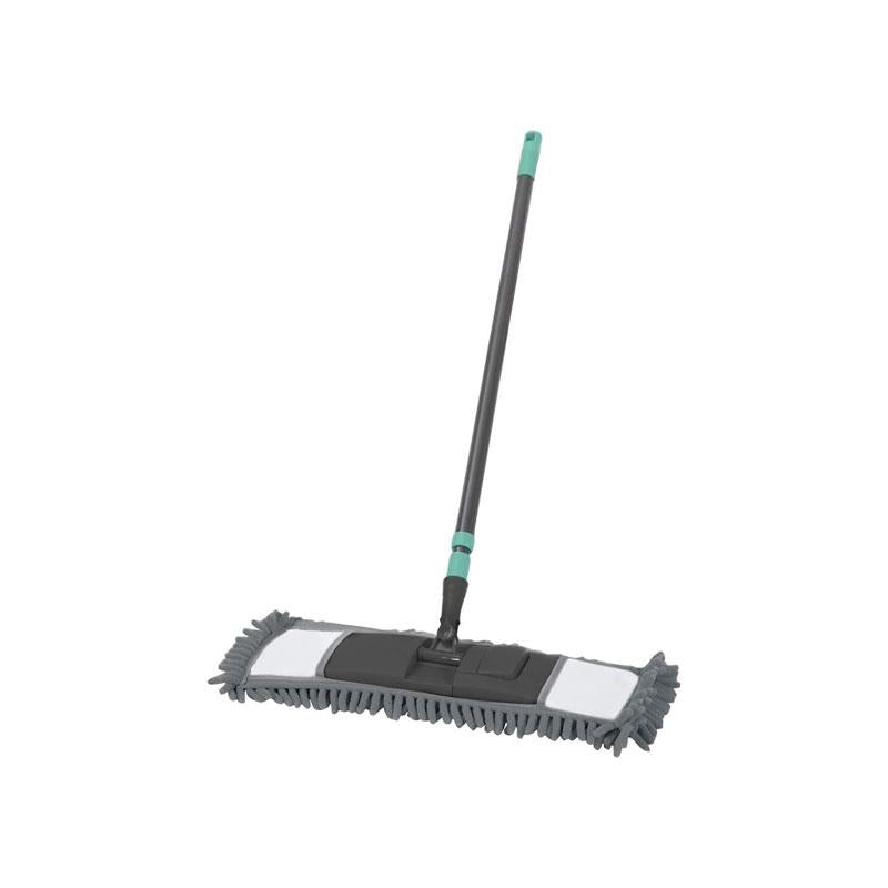 JVL Chenille Extendable Flat Floor Mop Super-Absorbent Grey/Turquoise