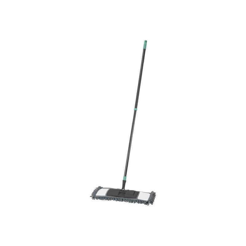 JVL Chenille Extendable Flat Floor Mop Super-Absorbent Grey/Turquoise