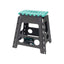 JVL Folding Step Stool Large Lightweight Plastic Foldable Grey/Turquoise