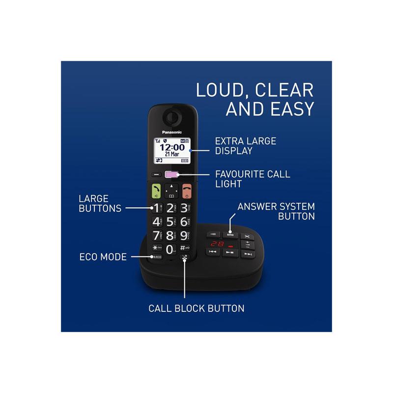 Panasonic Big Button Digital Cordless Telephone Single