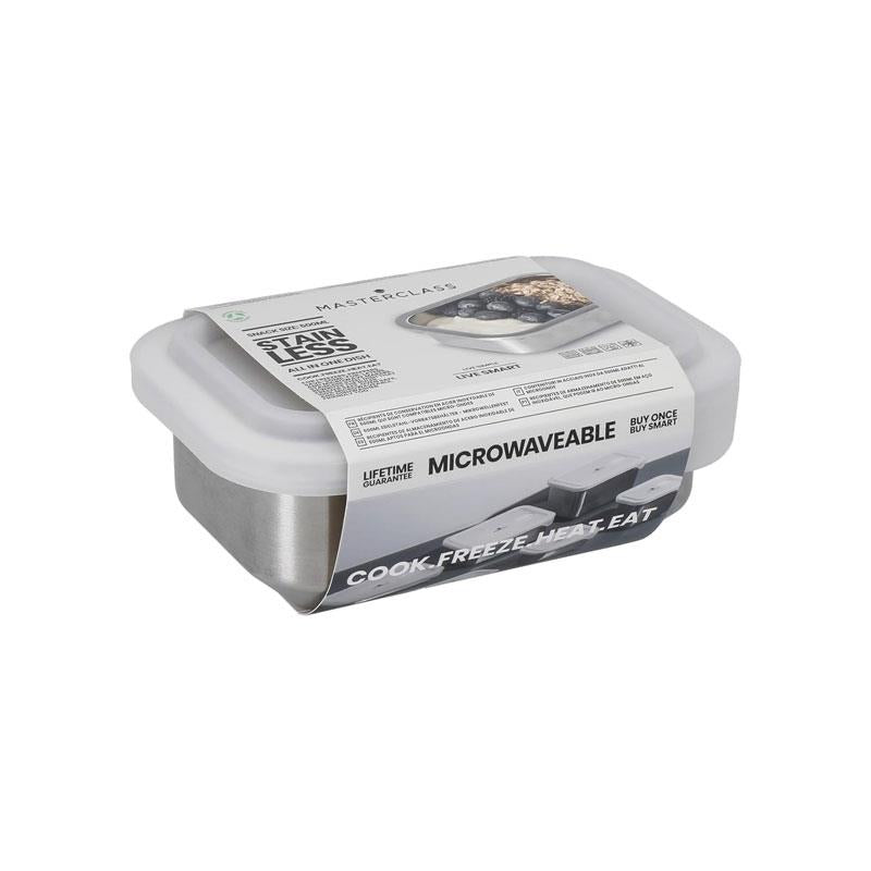 MasterClass All-In-One Stainless Steel Container Food Storage With Lid Snack-Sized 500ml Silver