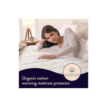 Dreamland Snowed In Organic Cotton Warming Mattress Protector Single 6 Heat Settings With Timer Detachable Controllers Machine Washable 190 x 90cm White