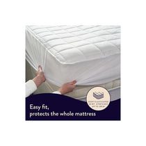 Dreamland Snowed In Organic Cotton Warming Mattress Protector Single 6 Heat Settings With Timer Detachable Controllers Machine Washable 190 x 90cm White