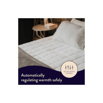 Dreamland Snowed In Organic Cotton Warming Mattress Protector Single 6 Heat Settings With Timer Detachable Controllers Machine Washable 190 x 90cm White