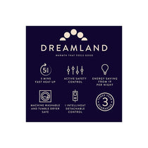 Dreamland Snowed In Organic Cotton Warming Mattress Protector Single 6 Heat Settings With Timer Detachable Controllers Machine Washable 190 x 90cm White