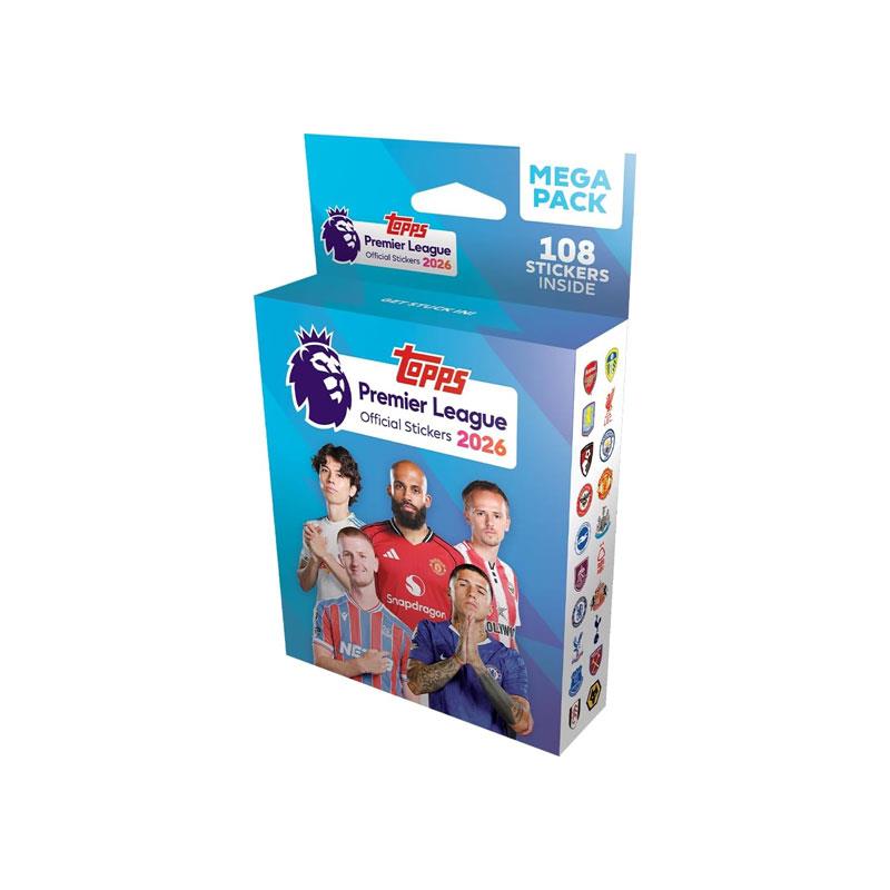 Topps Premier League Stickers 2026 Mega Pack 18 Packets Of Premier League Stickers 108 Stickers In Total