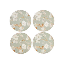 Creative Tops Duck Egg Floral Bird Cork-Back Round Premium Coasters Set of 4 Multicolour
