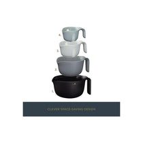 MasterClass Smart Space Stackable Mixing Bowl Set With Colander And Measuring Jug Plastic 4 Piece Set Black