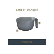 MasterClass Smart Space Stackable Mixing Bowl Set With Colander And Measuring Jug Plastic 4 Piece Set Black