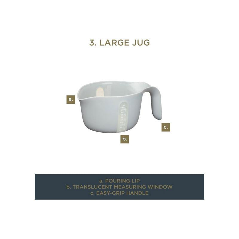 MasterClass Smart Space Stackable Mixing Bowl Set With Colander And Measuring Jug Plastic 4 Piece Set Black