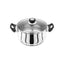 Judge Vista Casserole Pot 24cm/4 Litres Polished Stainless Steel Twin Handles Shatterproof Vented Glass Lid Large Silver