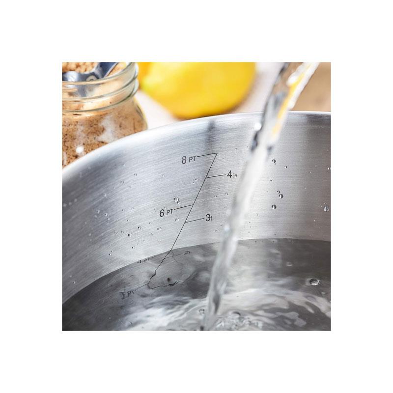 Judge Vista Casserole Pot 24cm/4 Litres Polished Stainless Steel Twin Handles Shatterproof Vented Glass Lid Large Silver