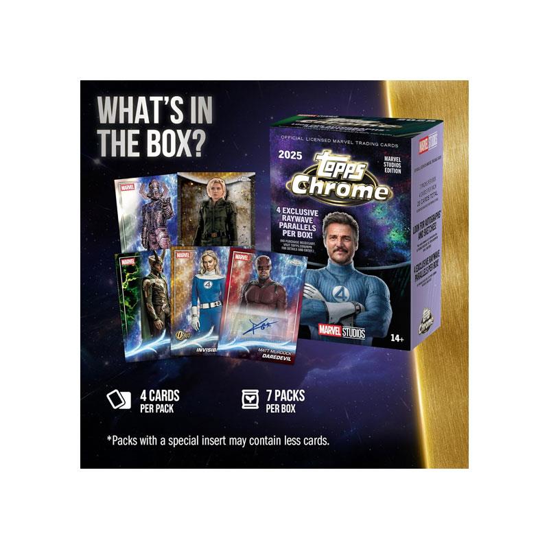 Topps Marvel Studios Chrome 2025 Value Box Official Licensed Marvel Trading Cards Game