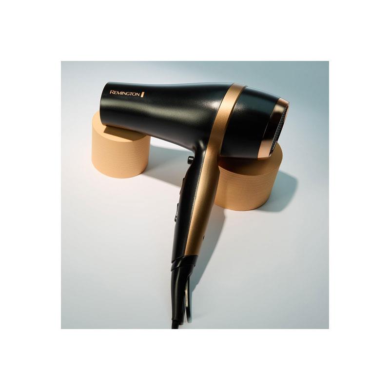 Remington Salon Smooth Hair Dryer 2000W Gift Set With Concentrator & Diffuser Ceramic Ionic Grille 3 Heat & 2 Speed Settings Cool Shot Round Brush Black