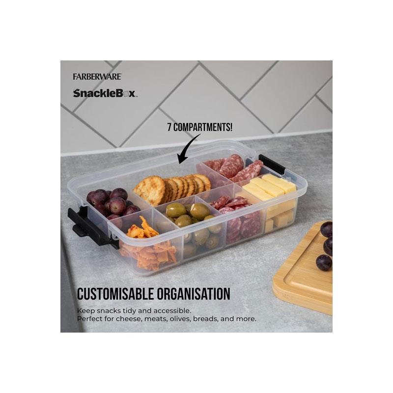 Farberware SnackleBox Serving Bamboo Board And Box Wood 20 x 33cm Brown