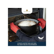 MasterClass Oval Cast Aluminium Casserole Dish 6 Litres With Self Basting Lid And Strainer Black