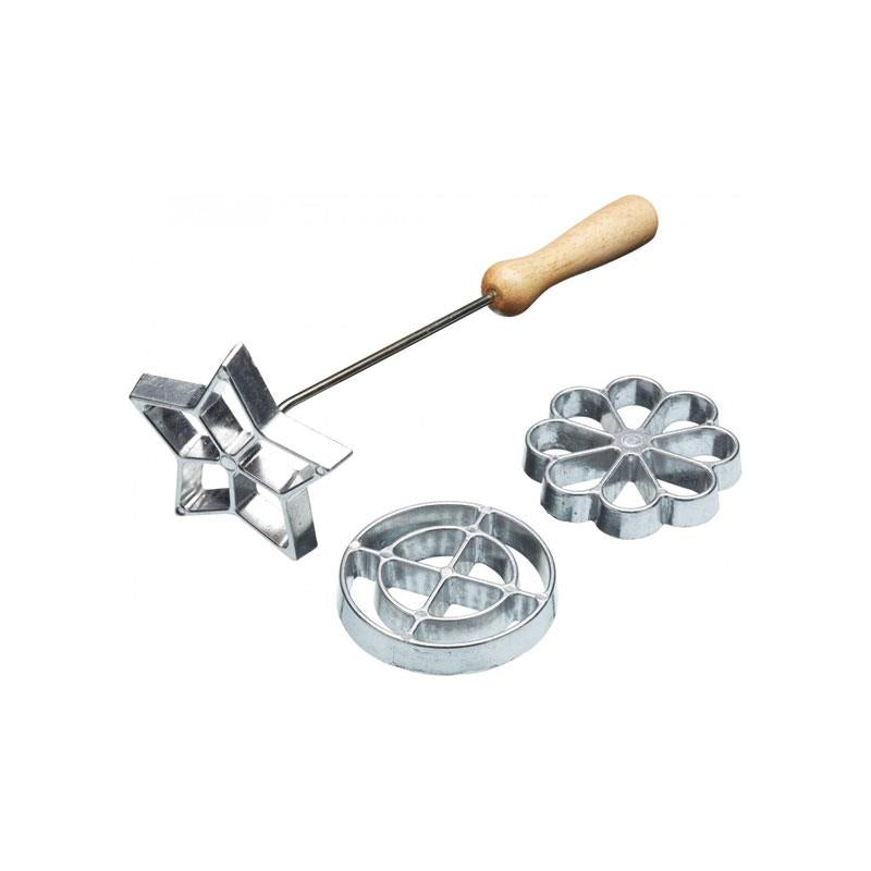 KitchenCraft Home Made Metal Swedish Rosette Iron Set Silver Main image