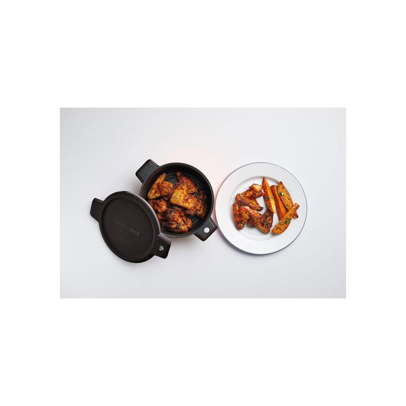 KitchenCraft Microwave Grill Pan And Browning Dish Aluminium 1.5 Litres Black