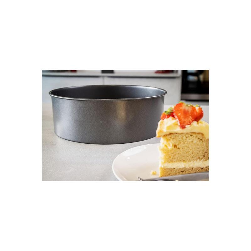 MasterClass Non-Stick Round Loose Base Deep Cake Pan 30cm Carbon Steel Grey