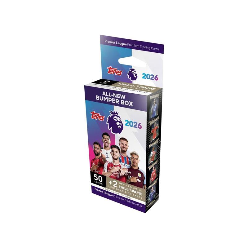 Topps Premier League 2026 Bumper Box 50 Topps Premier League Cards 2 Exclusive Hall Of Fame Limited Edition Cards Trading Cards Game Main image
