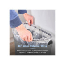 Tower Curved Sensor Bin 50 Litres With Bin Liner Retainer Ring Durable PP Body Battery Operated Grey