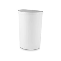 Tower Curved Sensor Bin 50 Litres With Bin Liner Retainer Ring Durable PP Body Battery Operated White