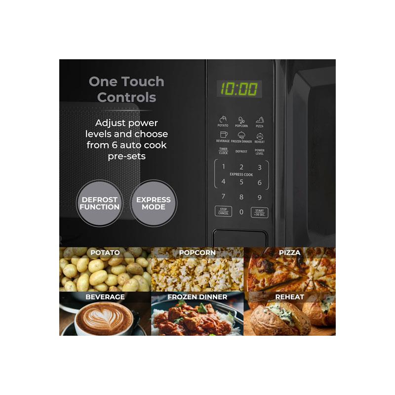 Tower Digital Microwave 11 Power Levels 6 Auto Cook Pre-Sets LED Display Express Cooking Mode 800W 20 Litres Black