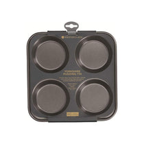 MasterClass 4 Hole Yorkshire Pudding Pan 24cm Baking Tray PFOA Non Stick Carbon Steel Grey