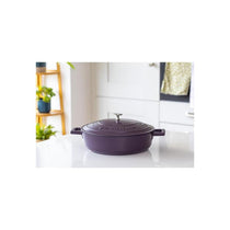 MasterClass Shallow Casserole Dish 28cm/4 Litres Non-Stick Aluminium Casserole With Lid Purple