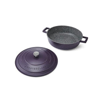 MasterClass Shallow Casserole Dish 28cm/4 Litres Non-Stick Aluminium Casserole With Lid Purple