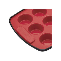 MasterClass Smart Silicone Flexible 12-Hole Pan Mini Muffin Tin Baking Tray Red/Black