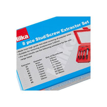 Hilka Tools Stud Screw Extractor Set High-Grade Tool Steel In Carry Case 8 Pieces