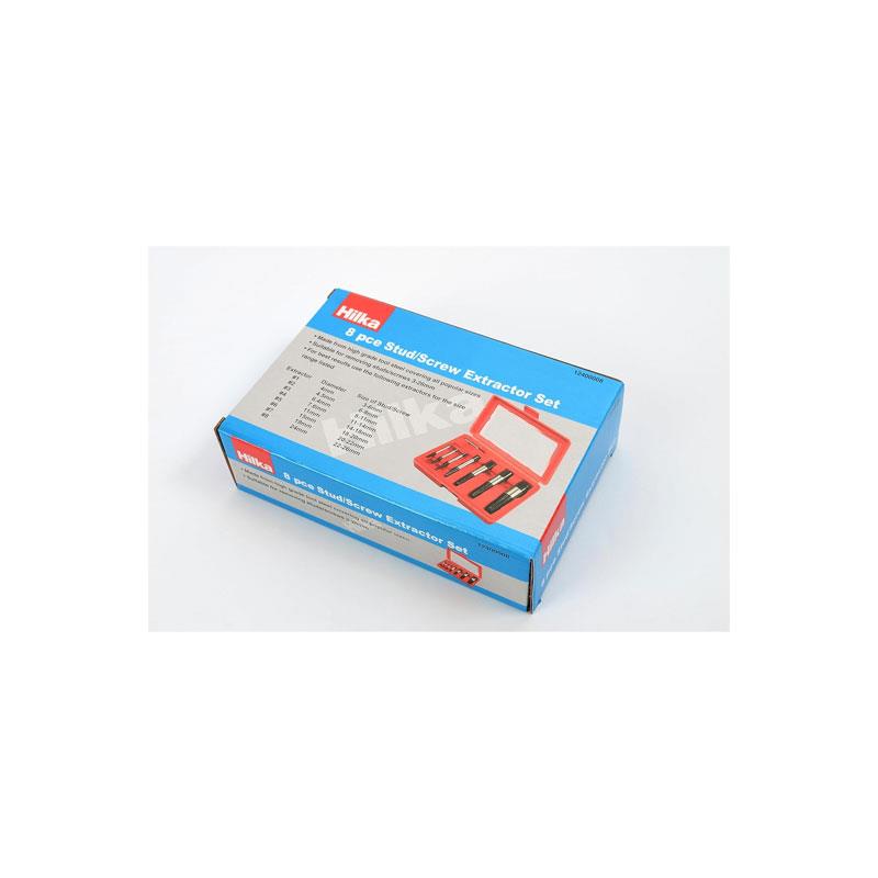 Hilka Tools Stud Screw Extractor Set High-Grade Tool Steel In Carry Case 8 Pieces