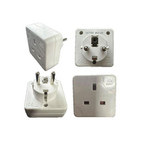Value Range Travel Adaptor UK To Europe UK 3 Pin To Continental 2 Pin Adaptor White