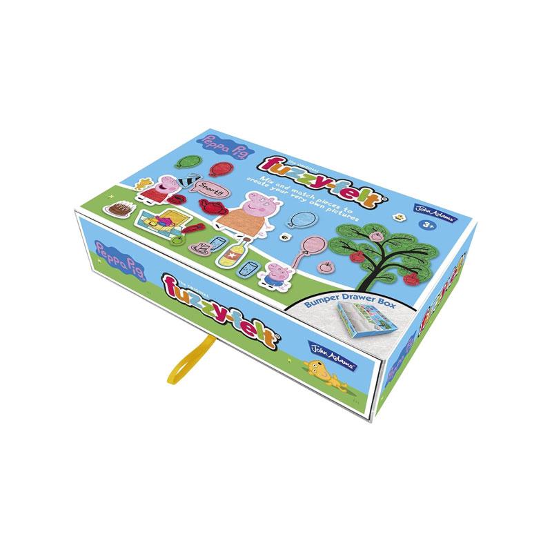 John Adams Peppa Pig Fuzzy-Felt Drawer Set Mix And Match Felt Pieces To Create Your Very Own Peppa Pig Pictures ! Multicolour