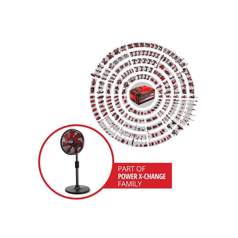 Einhell GE-CF 18/320 P Li-Solo Power X-Change Cordless Pedestal Fan 4 Speed Settings Without Battery Or Charger Red/Black Secondary image
