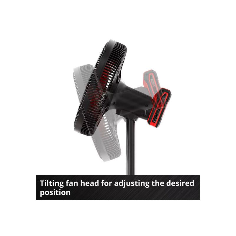 Einhell GE-CF 18/320 P Li-Solo Power X-Change Cordless Pedestal Fan 4 Speed Settings Without Battery Or Charger Red/Black