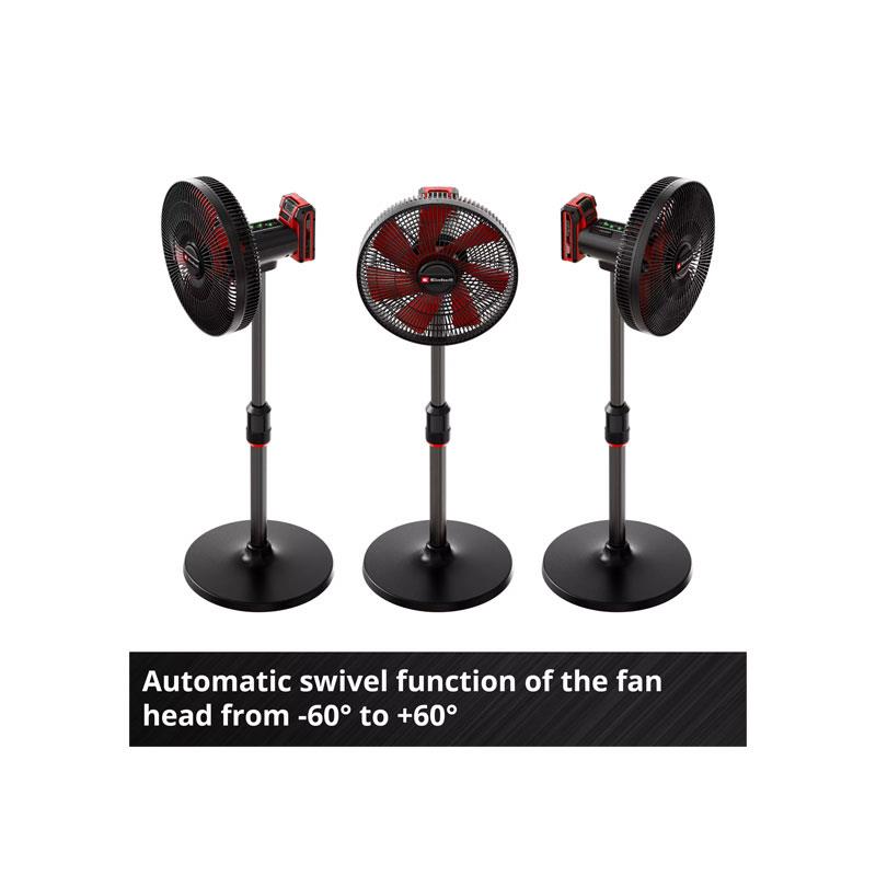 Einhell GE-CF 18/320 P Li-Solo Power X-Change Cordless Pedestal Fan 4 Speed Settings Without Battery Or Charger Red/Black
