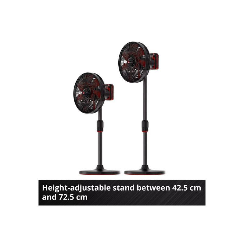 Einhell GE-CF 18/320 P Li-Solo Power X-Change Cordless Pedestal Fan 4 Speed Settings Without Battery Or Charger Red/Black